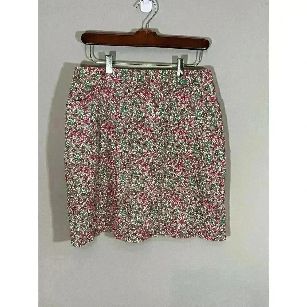 Lilly Pulitzer Vintage 90s Dainty Rose Floral Skirt Woman's Size 12